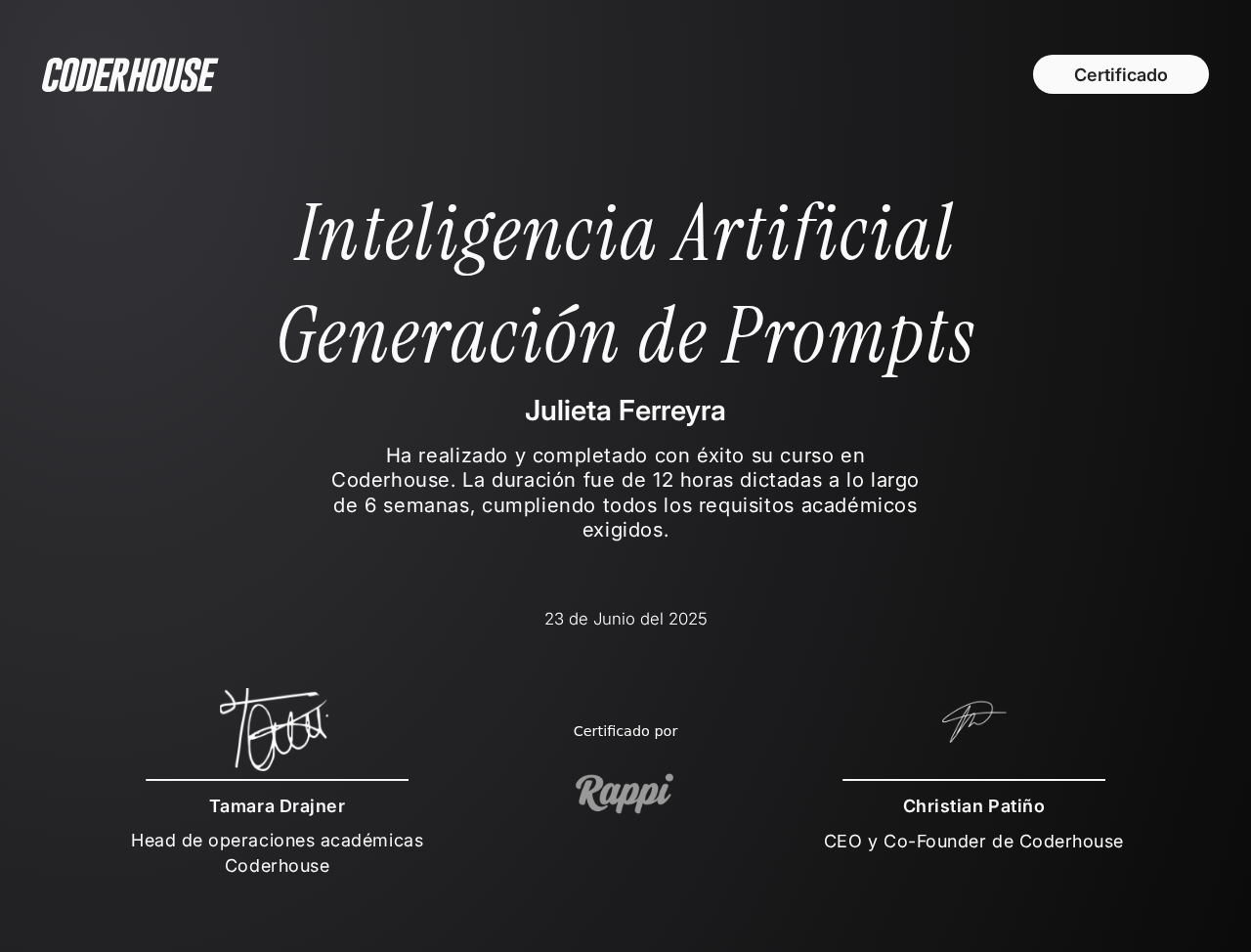 Coderhouse - Inteligencia Artificial Generación de Prompts